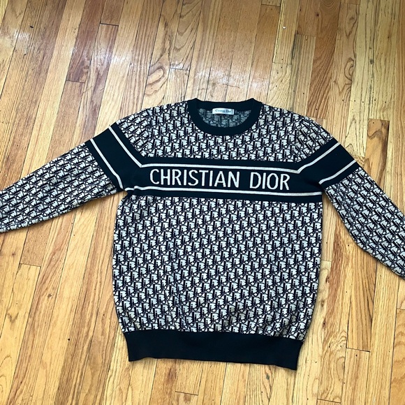 Dior Monogram Black and White Crewneck Sweater - Picture 1 of 7